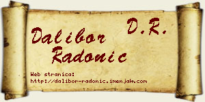 Dalibor Radonić vizit kartica